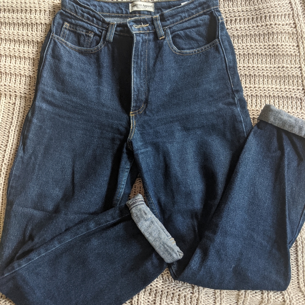 High-waisted Stone-Wash American Apparel Denim